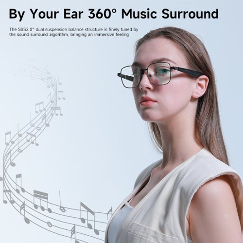 IMIKI SG1 Smart Audio Glasses, Bluetooth Smart Eyewear w/ Open Sound Field, Touch Control, Call Noise Reduction, Ergonomic Fit - Black BUY IN DUBAI
