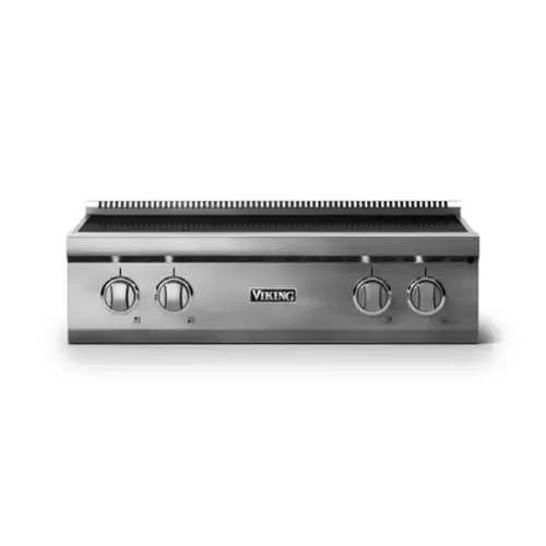 Front. Viking - 30 in. Wide 4 Element Electric Induction Rangetop - Stainless Steel - Stainless Steel.