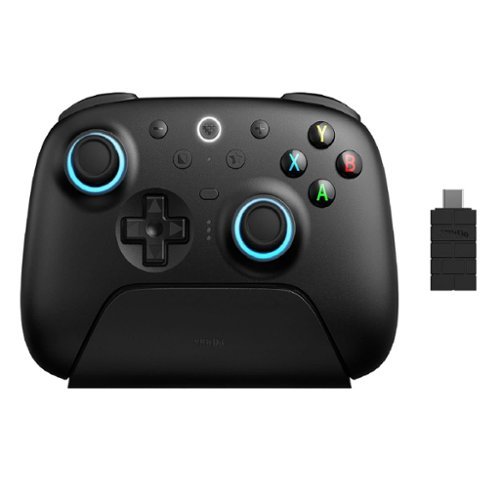 8BitDo - Ultimate 2 Bluetooth Wireless Controller with Hall Effect Triggers, TMR Joysticks and Integrated Charging Dock - Black-Front_Standard 