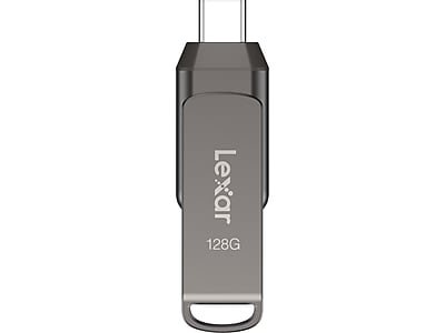 Lexar - JumpDrive D400 Dual 128GB USB 3.1 Flash Drive - Titanium-Front_Standard 