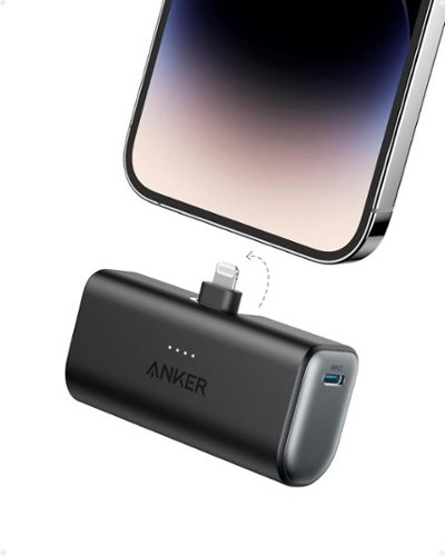 Anker - Nano Power Bank with Built-in Lightning Connector - Black-Front_Standard 