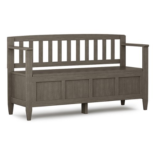 Simpli Home - Brooklyn Entryway Storage Bench - Farmhouse Grey-Front_Standard 