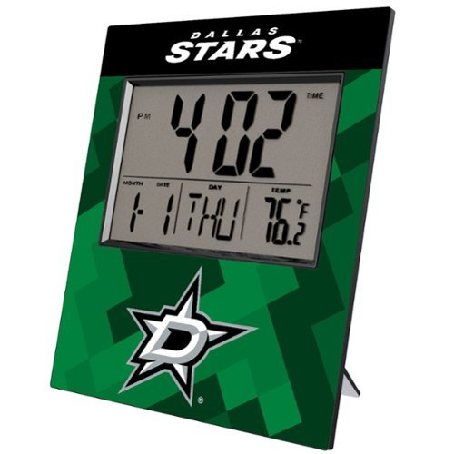 Keyscaper - Dallas Stars Color Block Digital Desk Clock - Multicolor-Front_Standard 