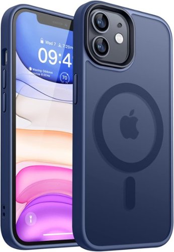 Entronix - Magnetic Case for iPhone 11 - Translucent Frosted Matte Finish - Navy-Front_Standard 