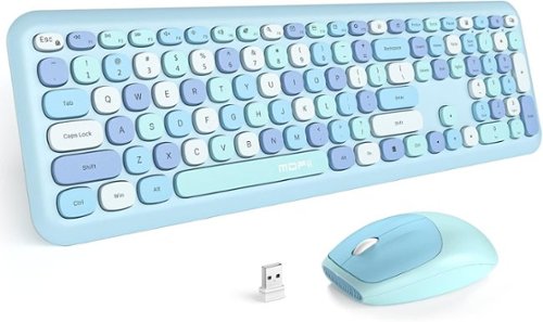 SaharaCase - Wireless Keyboard and Mouse Combo with Flush Keys - Aqua-Front_Standard 