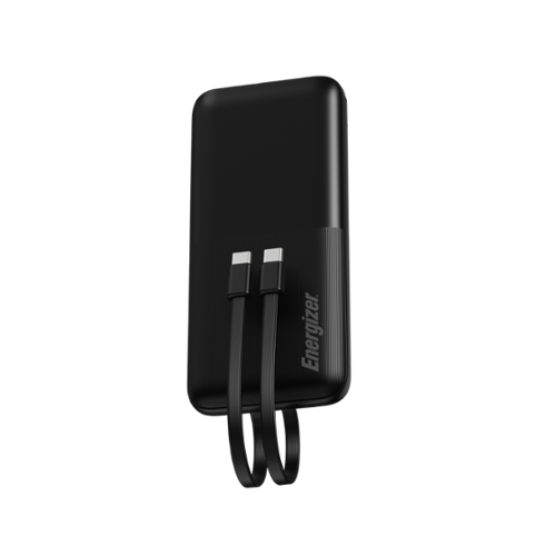 Energizer - 10,000mAh 22.5W 4-Port Universal Fast Charging Power Bank/Portable Charger w/ 2 Built in PD USB-C Cables & LED Display - Black