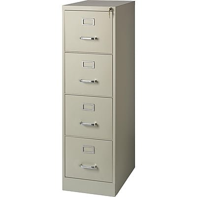 Staples - Commercial 4-Drawer Vertical File Cabinet, Letter Size, Lockable, 51.97"H x 15"W x 22"D - Putty-Front_Standard 