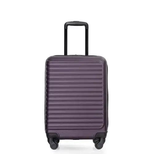 Front. BreeBe - Lightweight 20' Carry-On Luggage with Spinner Wheels - Purple.