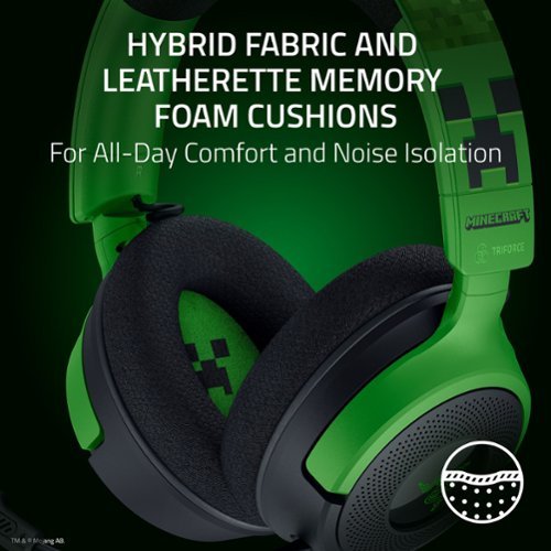 Razer Kraken V4 X Wired Gaming Headset for PC, Mac, PS5, Nintendo Switch, Steam Deck, Mobile, and Tablet - Minecraft Edition GLOBAL SHIPPING