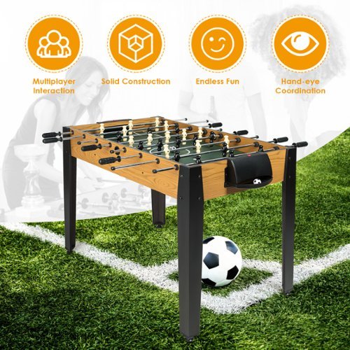 Costway 48'' Competition Sized Wooden Soccer Foosball Table Home Recreation Adults & Kids - Brown+Black HOW TO BUY