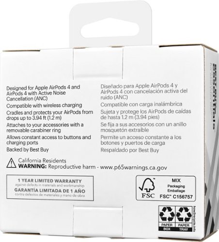 Best Buy essentials™ Case for Apple AirPods 4 and AirPods 4 with Active Noise Cancellation (ANC) - Blue BUY IN MIDDLE EAST