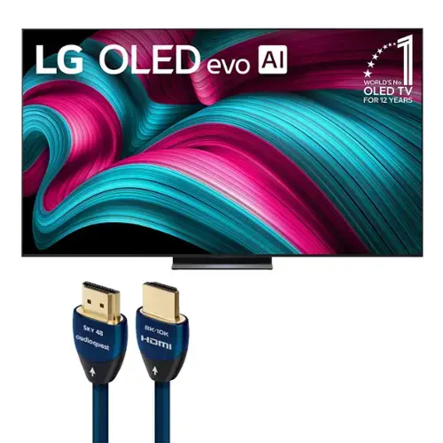 LG OLED evo AI  
WORLD'S No. 1 OLED TV FOR 12 YEARS  

SKY 48  
audioquest  

BK-10K  
HDMI