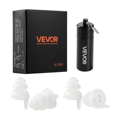 VEVOR - Concert Ear Plugs, 2 Pairs Reusable High Fidelity Musician Ear Plugs, SNR 27 dB High Noise Reduction Earplugs - Semi-Transparent