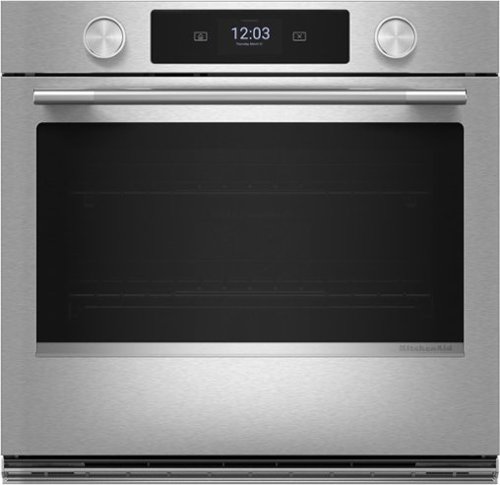 KitchenAid - 27" Smart Built-In Single Wall Oven with Assisted Cook Cycles - Stainless Steel