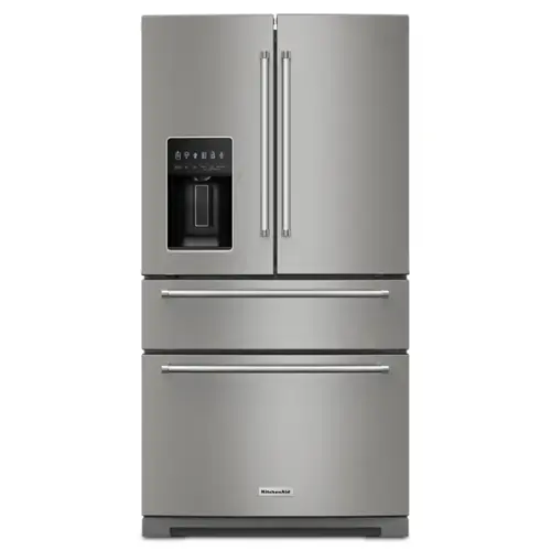 Front. KitchenAid - 26.2 Cu. Ft. Multi-Door French Door Refrigerator with Platinum Interior - PrintShield Stainless.