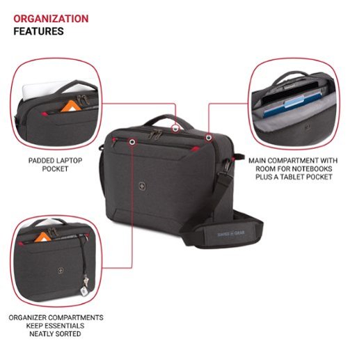 SwissGear 16 Commute Hybrid Brief/Backpack - Gray - Black BUY IN CANADA