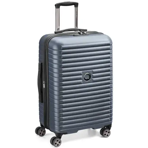 Front. Delsey - Delsey Cruise 3.0 Checked Expandable Spinner - 24" Medium - Graphite.