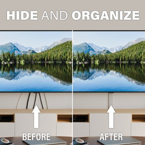 Sanus On-Wall Cable Concealer Kit for Mounted TVs - Holds Up to 5 Cables - White WHERE TO BUY