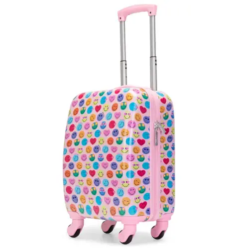 Front. Smiley World - SMILEYWORLD Cool to be Happy 18" Airline Approved Carry-on Suitcase - Cool to be Happy.
