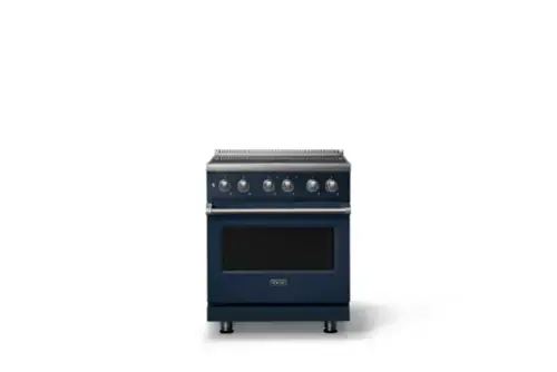 Front. Viking - 30 in. Wide 4 Elements Pro 5 Series 4.7 Cu. Ft. Freestanding Induction Convection Range - Slate Blue - Slate Blue.