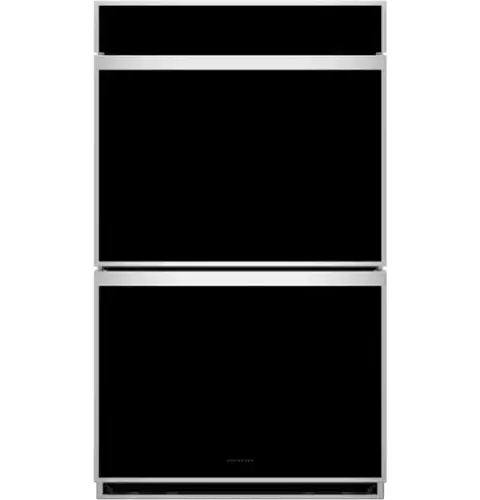 Front. Monogram - Minimalist 30" Smart Built-In Double Electric Twin Convection with Direct Air Wall Oven with Air Fry and In-Oven Camera - Stainless Steel.