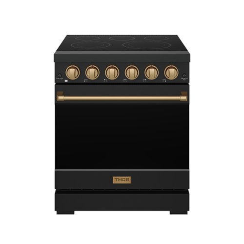 Gordon Ramsay Series by Thor Kitchen 4.55 Cu. Ft Freestanding Electric Range with Bronze Hardware - Matte Black