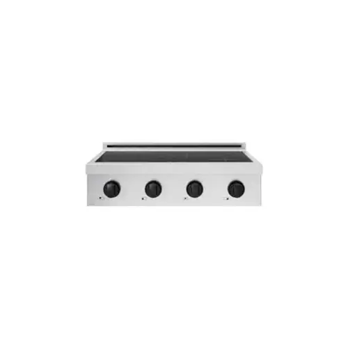 Front. ZLINE - Autograph 30 in. Paramount Built-in Induction Rangetop with 4 Element Cooktop in Satin Steel & Matte Black Accents - Satin Stainless Steel.