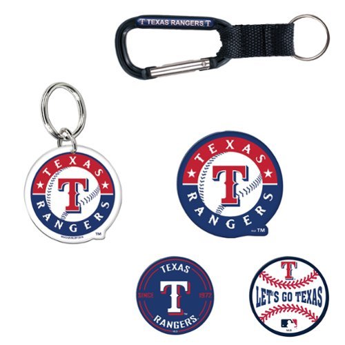 WinCraft - Texas Rangers 5-Pack Key Ring and Fridge Magnet Set - Multicolor-Front_Standard 