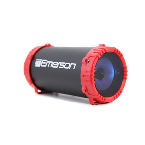 Emerson - EAS-3001 Portable Bluetooth Speaker with LED Lights, Strap, AUX Input, USB Charging, Dual Speakers - Red-Front_Standard 