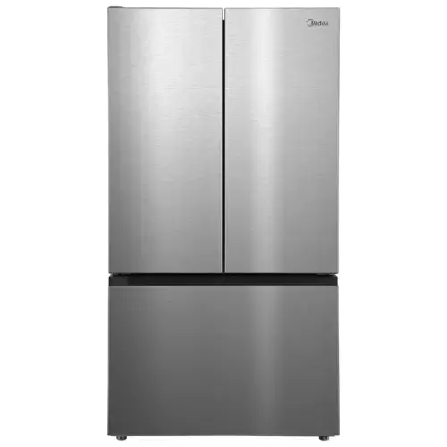 Front. Midea - 36" Wide Counter-Depth PLUS 26.5 Cu. Ft. French Door Refrigerator + Water2Ways AutoFill Pitcher + Dual Ice Maker - Stainless Steel.