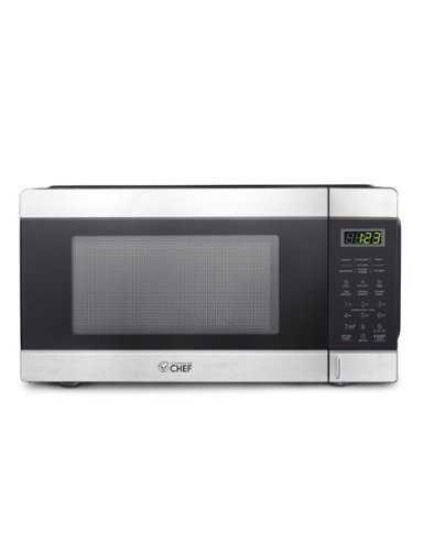 Commercial Chef - Countertop Microwave 1.1 Cu. Ft. with 10 Power Levels, and Black - Stainless Steel-Front_Standard 