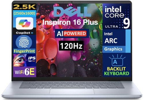 Dell - Inspiron 16 Plus 7640 Laptop, Ultra 9-185H, 16GB, 512GB SSD, 16.0" (2560x1600), Intel Arc, Win 11H - Ice Blue-Front_Standard 