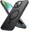 Entronix - iPhone 14 Plus Bundle: Magnetic Translucent Matte Case & 2 Clear Screen Protectors - Black-Front_Standard