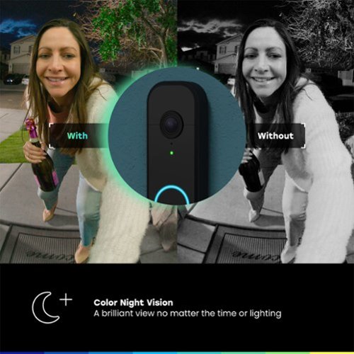 Chamberlain myQ Video Doorbell | 2K Camera, Battery/Wired, Color Night Vision, Live View with 2-Way Talk, Motion Detection & Alerts - Black GLOBAL SHIPPING