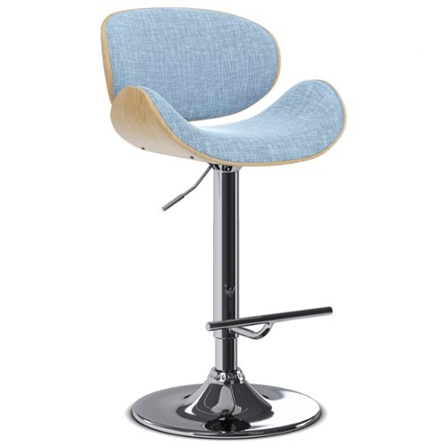 Simpli Home - Marana Bentwood Gas Lift Bar Stool - Denim Blue-Front_Standard 