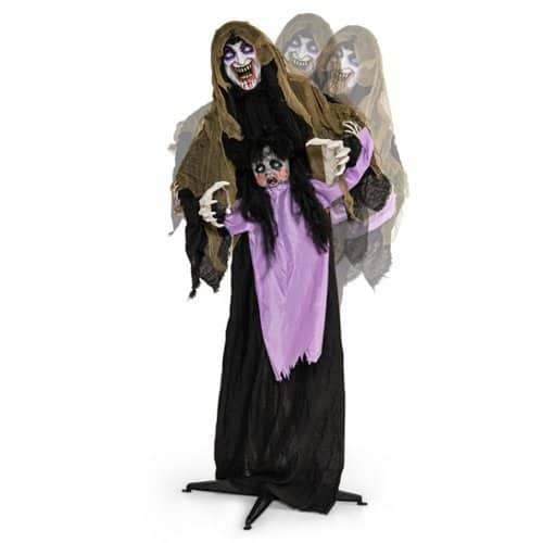 Costway Lighted and Animated Halloween Decoration 63” Outdoor Animatronic Halloween Vampire - Colorful