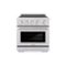 ZLINE - 30 in. Wide 4 Elements 4.2 cu. ft. Paramount Freestanding Induction Range with Electric Oven - Stainless Steel-Front_Standard