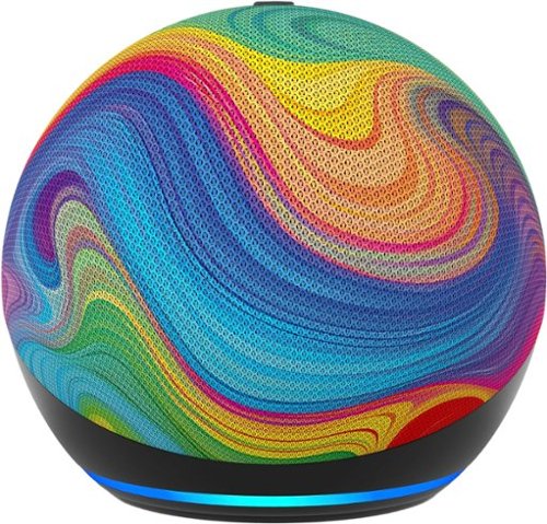 Echo Dot Kids with Alexa (newest model), Designed for kids, w/ parental controls, Includes 1 Year of Amazon Kids+ - Rainbow Swirl