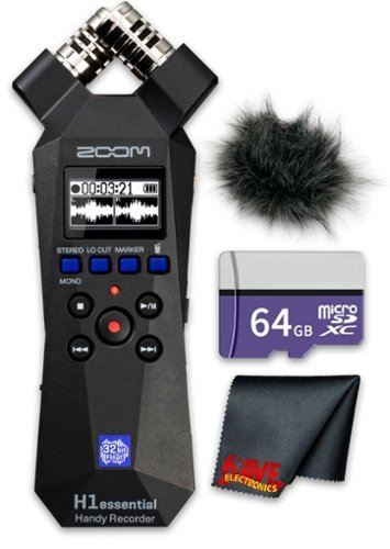 Zoom - H1essential 2-Track 32Bit Float Portable Audio Recorder + Windscreen Bundle-Front_Standard 