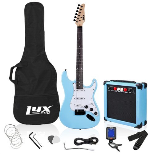 Lyxpro - Electric Guitar Kit, 39” Electric Guitar with Amp & Electric Guitar Accessories - Retro Blue-Front_Standard 