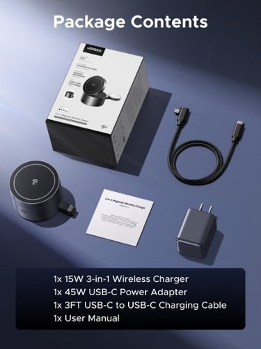 UGREEN Qi2 15W Fast Wireless Charger, 3-in-1 Foldable Charging Station for iPhones, Apple Watch, AirPods(45W Adapter Included) - Black WHERE TO BUY
