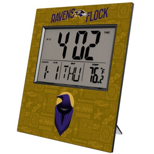 Keyscaper - Baltimore Ravens 2024 Illustrated Limited Edition Digital Desk/Wall Clock - Gray-Front_Standard 