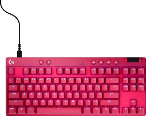 Logitech - PRO X TKL RAPID Wired Hall-Effect Gaming Keyboard with Magnetic Analog Switch and Customizable RGB Lighting for PC - Magenta-Front_Standard