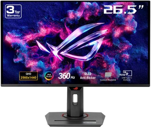 ASUS - ROG Strix 27" 2K QD-OLED 360Hz 0.03ms G-SYNC Compatible and FreeSync Premium Pro Gaming Monitor with HDR - Black