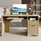Bestier - 55-inch Double Drawer Desk with USB Charging Ports & Keyboard Tray - Burlywood-Front_Standard