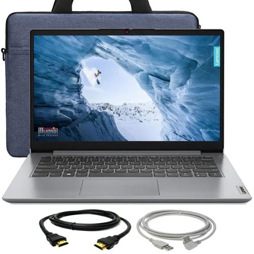 Lenovo - Ideapad 1 14" Laptop, 4GB Memory, 128GB eMMC (Cloud Case, Cables - Gray-Front_Standard 