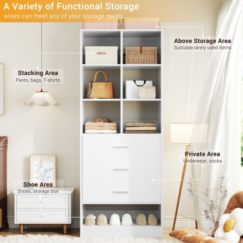 Aheaplus 23.6'' Freestanding Closet Organizer System with 3