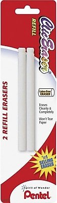 Pentel - Clic Eraser Refills, 2/Pack (PENZER2BPK6) - White