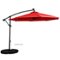 Sun Ray - 10' Offset Aluminum Solar Umbrella - Ruby Red-Front_Standard