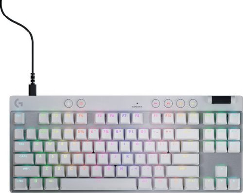 Logitech - PRO X TKL RAPID Wired Hall-Effect Gaming Keyboard with Magnetic Analog Switch and Customizable RGB Lighting for PC - White-Front_Standard 